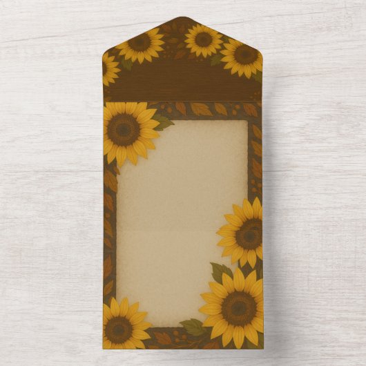 All-In-One Sunflower Invitation All In One Einladung (Innen)