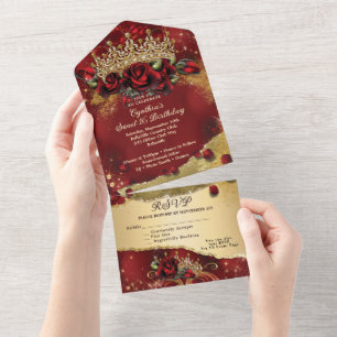 ALL IN ONE Sweet 16 Quince Event Einladung