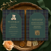 All in One Tartan Bearly Wait Grün Baby Shower
