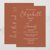 All in one Terracotta Minimalistische Elegante Hoc Einladung (Vorne/Hinten)