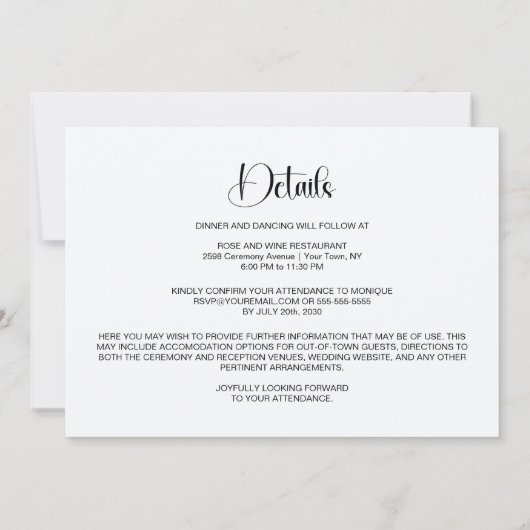 All in One Tropical Hibiscus Wedding Einladung (Rückseite)