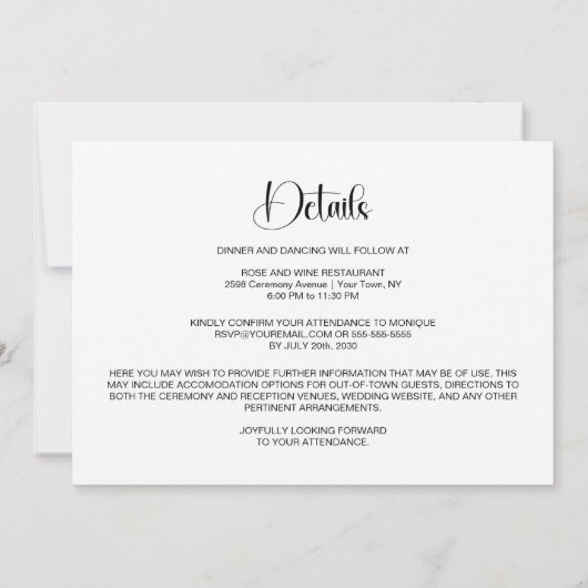 All in One Tropical Hibiscus Wedding Einladung (Rückseite)