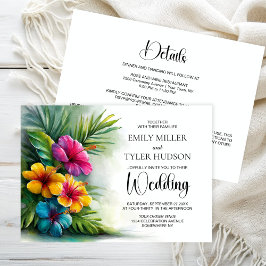 All in One Tropical Hibiscus Wedding Einladung