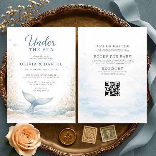 All in One Under the Sea Ocean Couples Baby Shower Einladung