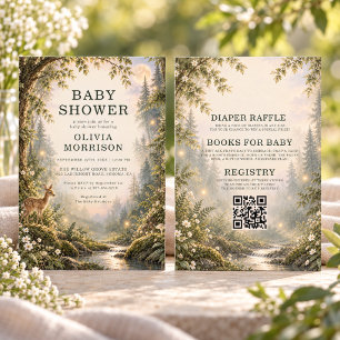All in One Verzauberter Wald Baby Shower Einladung