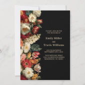 All in One Vibrant Moody Floral Black Wedding Einladung (Vorderseite)