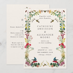 All In One Vintage Florale Gartenhochzeit Einladung