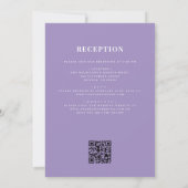 All in One Wappen Lilac Lila QR Code Wedding Einladung (Rückseite)
