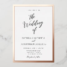 All in One Wedding Black Calligraphy Rose Gold