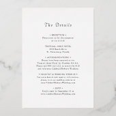 All in One Wedding Botanical Wreath Rose Gold Folieneinladung (Rückseite)