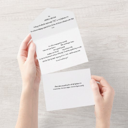 All in One Wedding Einladung (Abreißen)