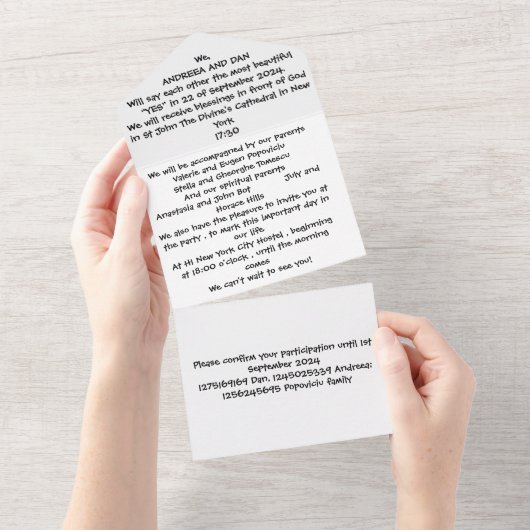 All in One Wedding Einladung (Abreißen)