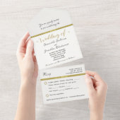 All in one Wedding Einladung Simple Elegante Gold (Abreißen)