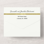 All in one Wedding Einladung Simple Elegante Gold (Rückseite)