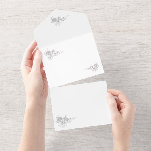 All in one Wedding Einladung : Tauben (Abreißen)