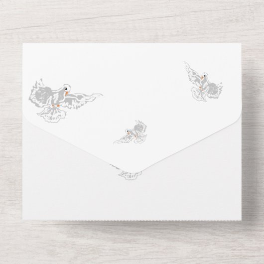 All in one Wedding Einladung : Tauben (Rückseite)