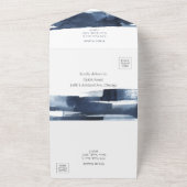 All in one Wedding Einladungen | Abstraktes Blau (Außenbereich)