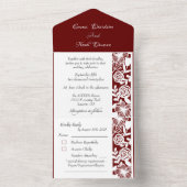 All in One Wedding Einladungen und UAWG Maroon (Innen Boden)