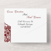 All in One Wedding Einladungen und UAWG Maroon (Rückseite)