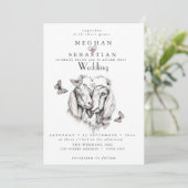 ALL in ONE Wedding Goats in Love Invitation Einladung (Stehend Vorderseite)