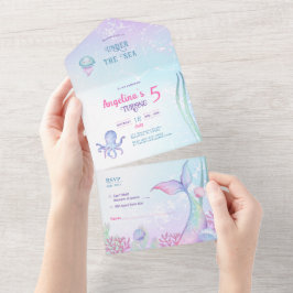 All in One Wedding Invite Nautical Thema Geburtsta All In One Einladung