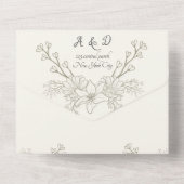All in One Wedding Invite, template, personalized Einladung (Rückseite)