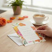 all in one wedding qr code orange poppy wedding einladung