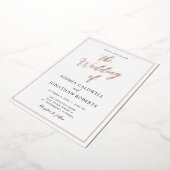 All in One Wedding Rose Gold Calligraphy Real Folieneinladung (Gedreht)