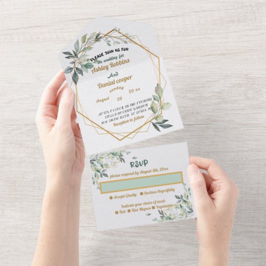 All in one Wedite All In One Einladung (Abreißtisch)