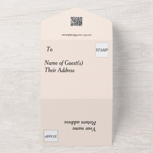 All in one Wedite - Blumenrosa Rose All In One Einladung (Außenbereich)