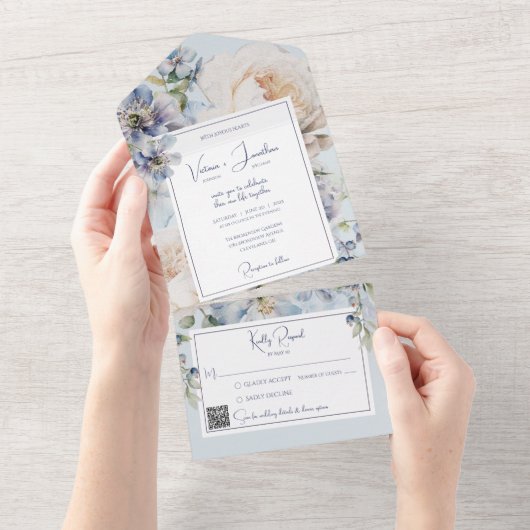 All in one Wedite Einladung (Abreißen)