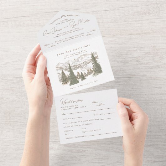 All in one Wedite Einladung (Abreißen)