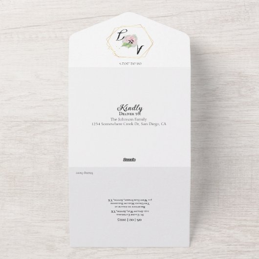 All in One Wedite Einladung - Sage green floral (Außenbereich)