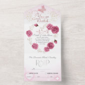 All in One Wedite Invite para boda con rosas All In One Einladung (Innen Boden)