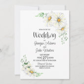 All in One White Daisises Wedding Einladung (Vorderseite)