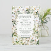 All in One White Orchids Hochzeitseinladungen Einladung (Stehend Vorderseite)