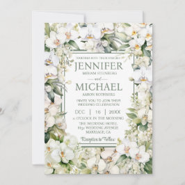 All in One White Orchids Hochzeitseinladungen Einladung