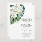 All in One White Orchids Hochzeitseinladungen Einladung (Vorne/Hinten)