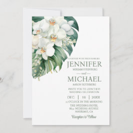 All in One White Orchids Hochzeitseinladungen Einladung