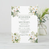 All in One White Orchids Hochzeitseinladungen Einladung (Stehend Vorderseite)