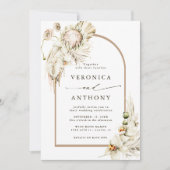 All in one Wild Boho Protea Pampas Grass Wedding Einladung (Vorderseite)
