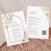 All in one Wild Boho Protea Pampas Grass Wedding Einladung