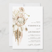 All in one Wild Boho Protea Pampas Grass Wedding Einladung (Vorderseite)