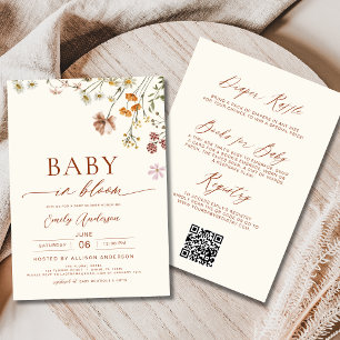 All in One Wildblume Baby in Bloom Baby Dusche Einladung