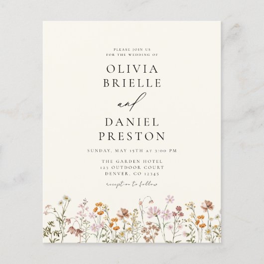 All in one Wildblume QR Code Garden Wedding (Vorderseite)