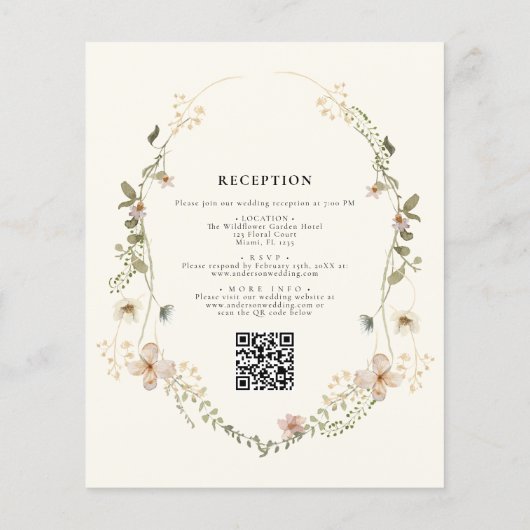 All in one Wildblume QR Code Garden Wedding (Rückseite)