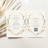 All in one Wildblume QR Code Garden Wedding Einladung