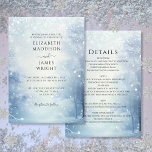 All in one Winter Wonderland Forest Wedding Einladung<br><div class="desc">Diese elegante Winterwunder-Hochzeitseinladung im Wald kann personalisiert werden mit all Ihren besonderen Informationen über den Hochzeitstag auf der Rückseite,  inklusive Ihrer UAWG,  Unterkunft und weiteren Details. Entwickelt von Thisisnotme©</div>
