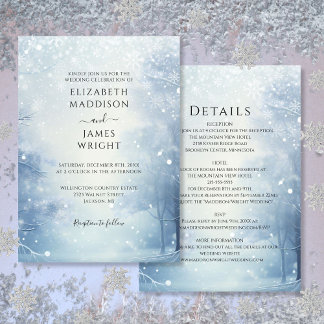 All in one Winter Wonderland Forest Wedding Einladung