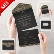 All Inclusive Black Gold Lace Hochzeit mit UAWG